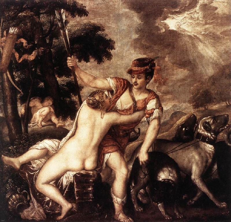 TIZIANO Vecellio Venus and Adonis  R oil painting image